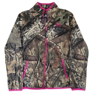 Mossy Oak Fleece Camouflage Jacket with Pink Accents